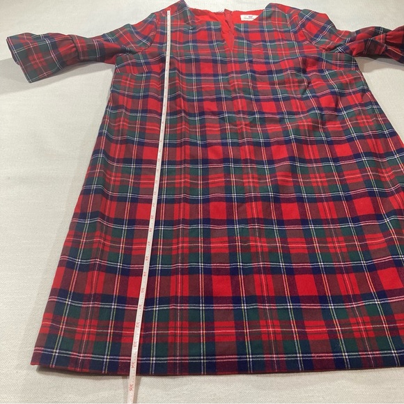 Vineyard Vines Merry Plaid Greenwich Flutter Sleeve Shift Dress - Size 12 - Picture 5 of 15